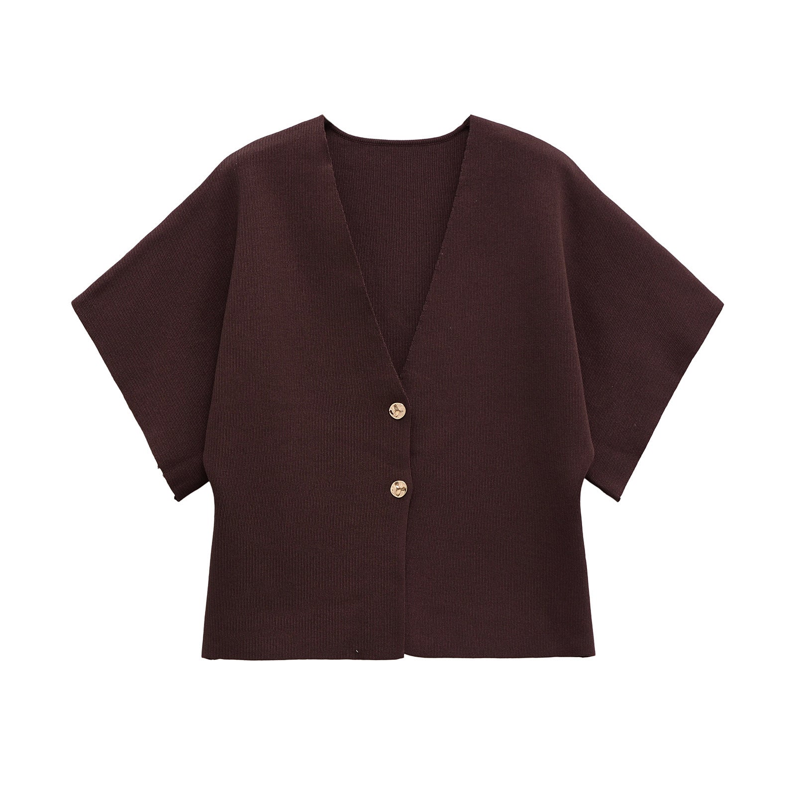 Women's lightweight cardigan with an elegant V-neck and luxurious button details, size S