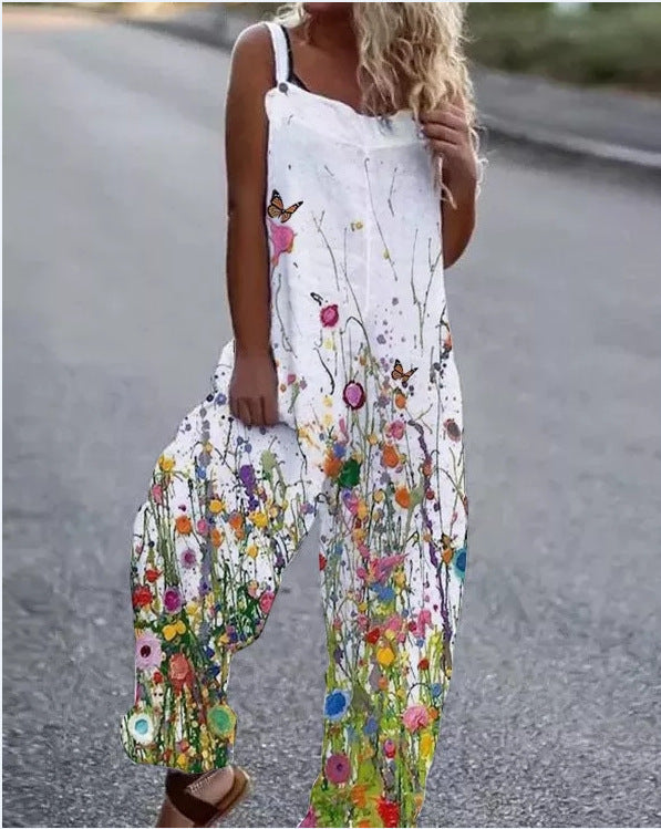 Valenzora | Leichter Jumpsuit mit großem Blumenmuster