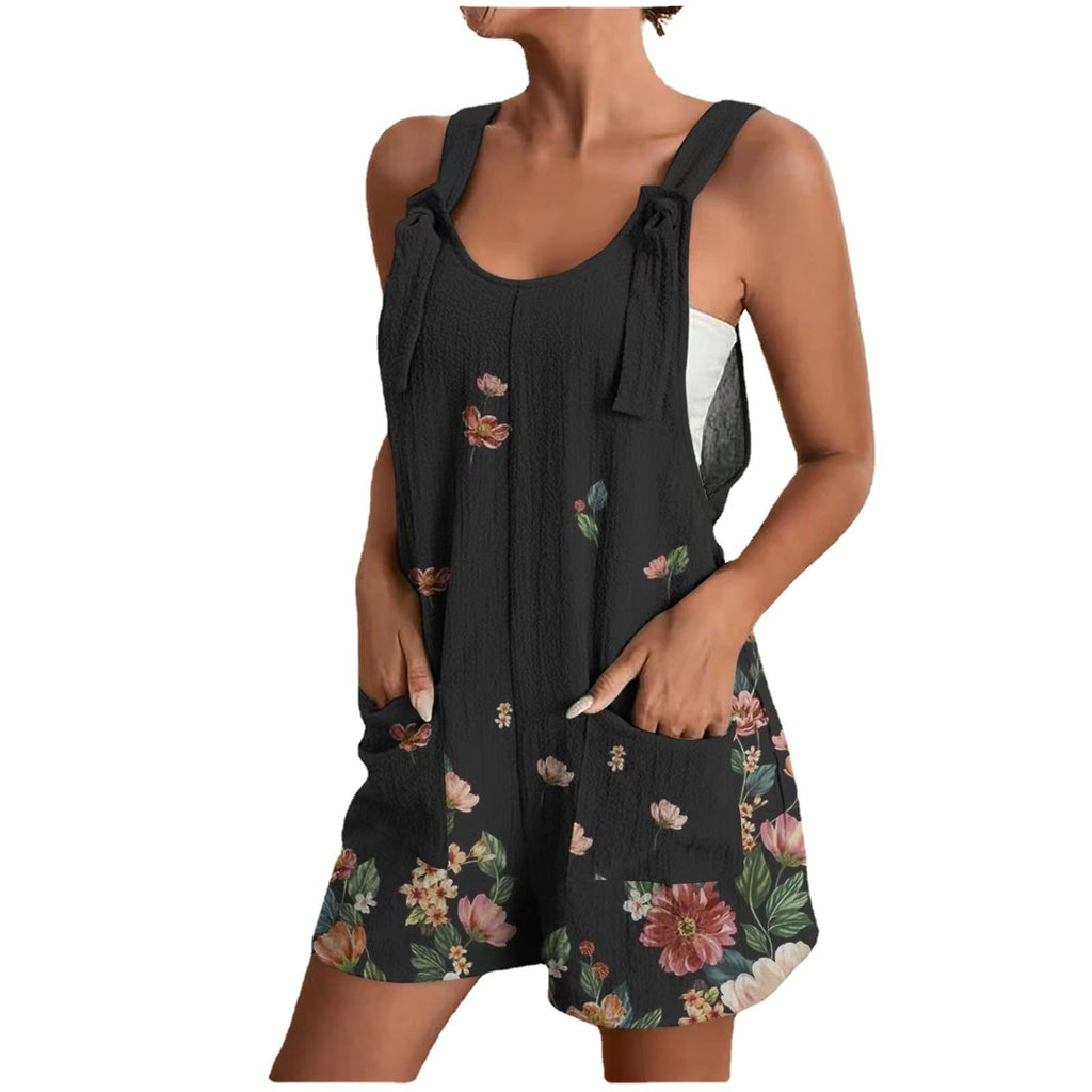 Luftiger Damen-Overall mit Blumenmuster und praktischen Taschen, Größe S