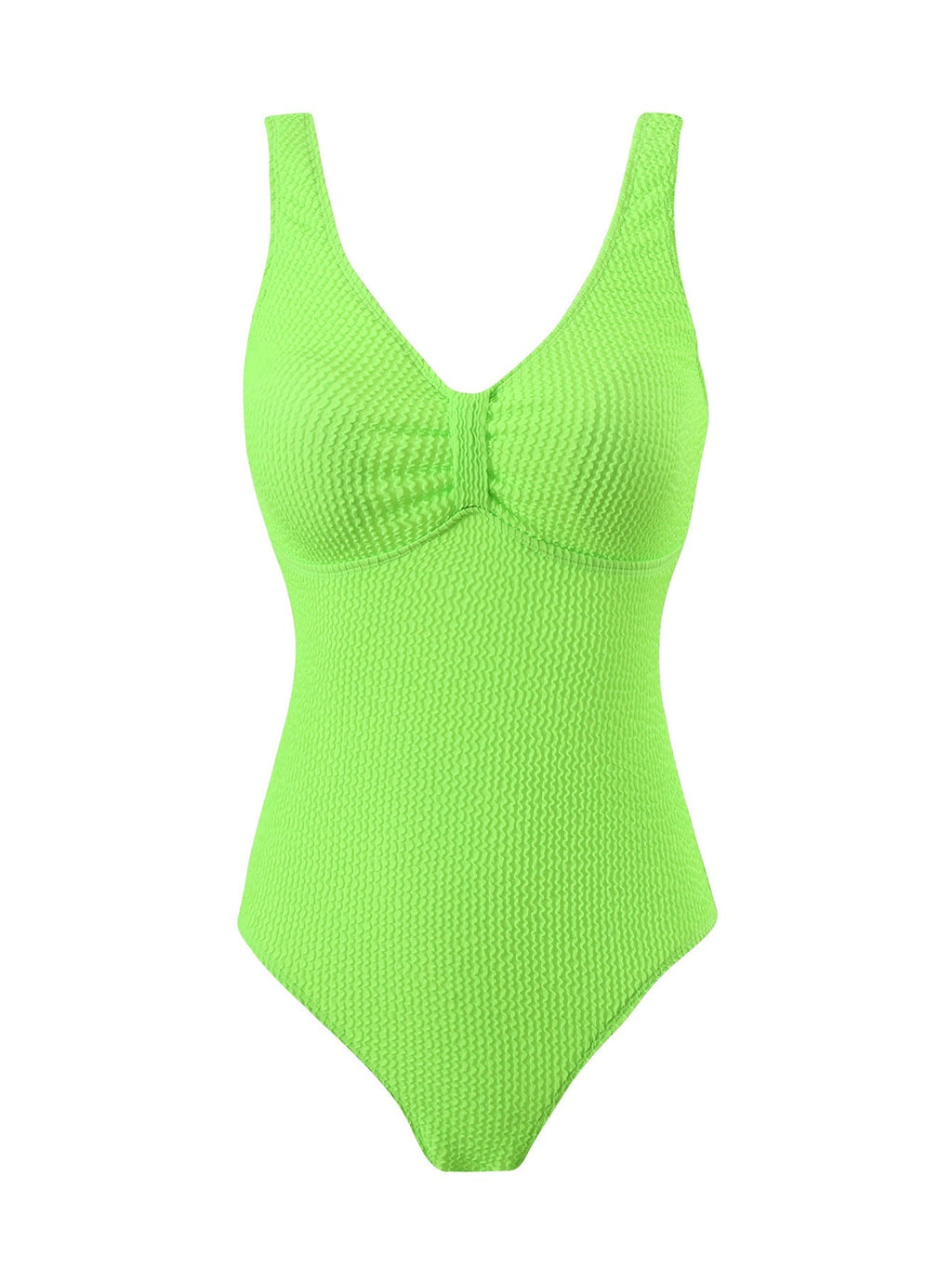 Women's one-piece swimsuit with textured outer material and sporty cut, size S