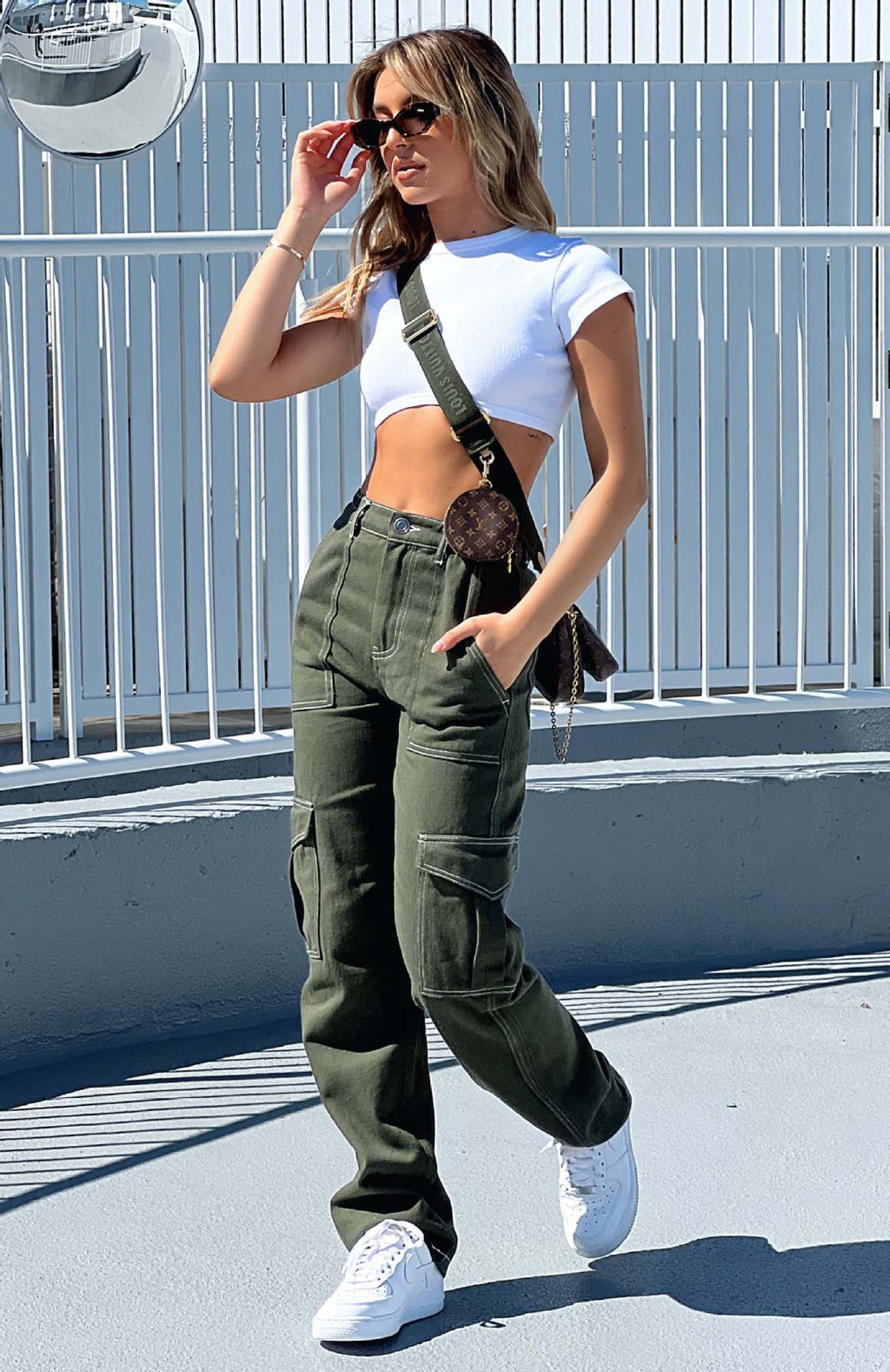 Damen-Cargohose mit elastischem Bund und praktischen Taschen, Größe S