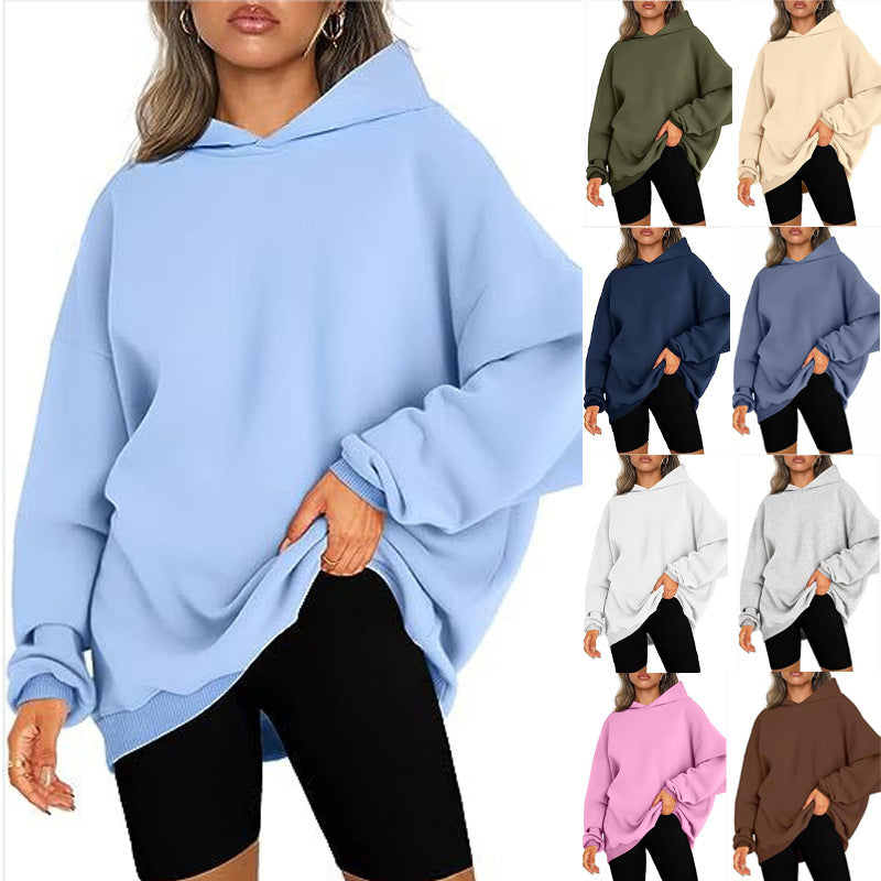 Women's oversized hoodie with side slits, size