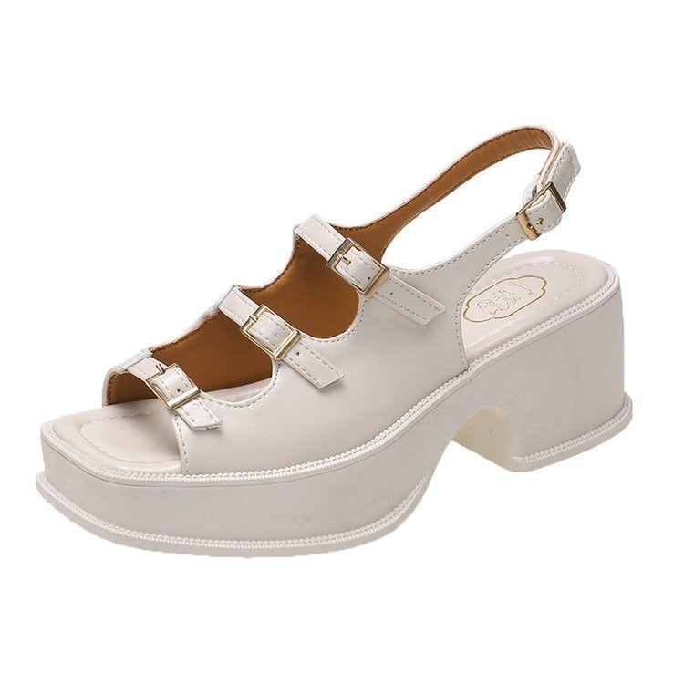 Damen Plateau-Sandalen mit verstellbaren Riemen und modischem Blockabsatz, Größe Valenzora
