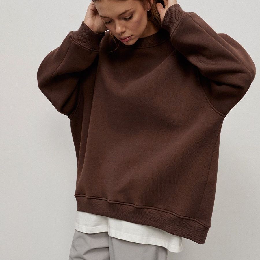Valenzora | Women's Loose Round Neck Fleece Sweatshirt