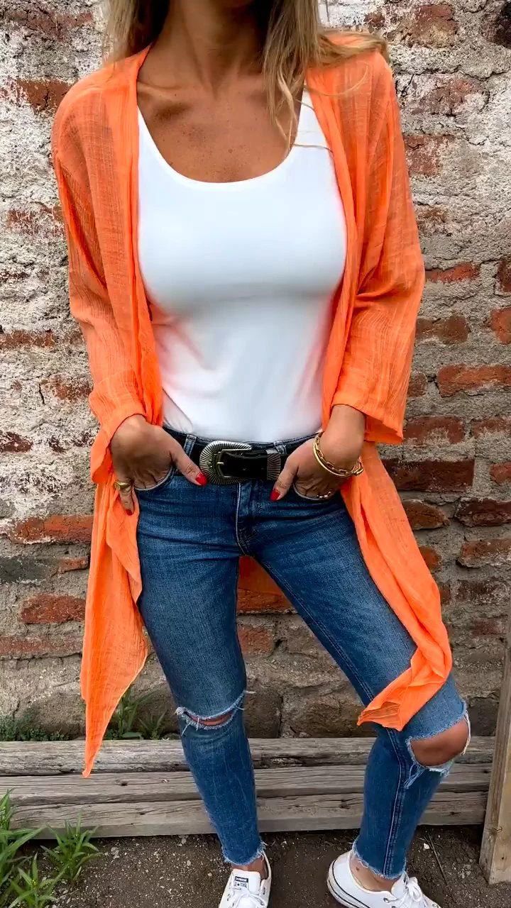 Kimono für Damen, luftig, vorne offen, Größe