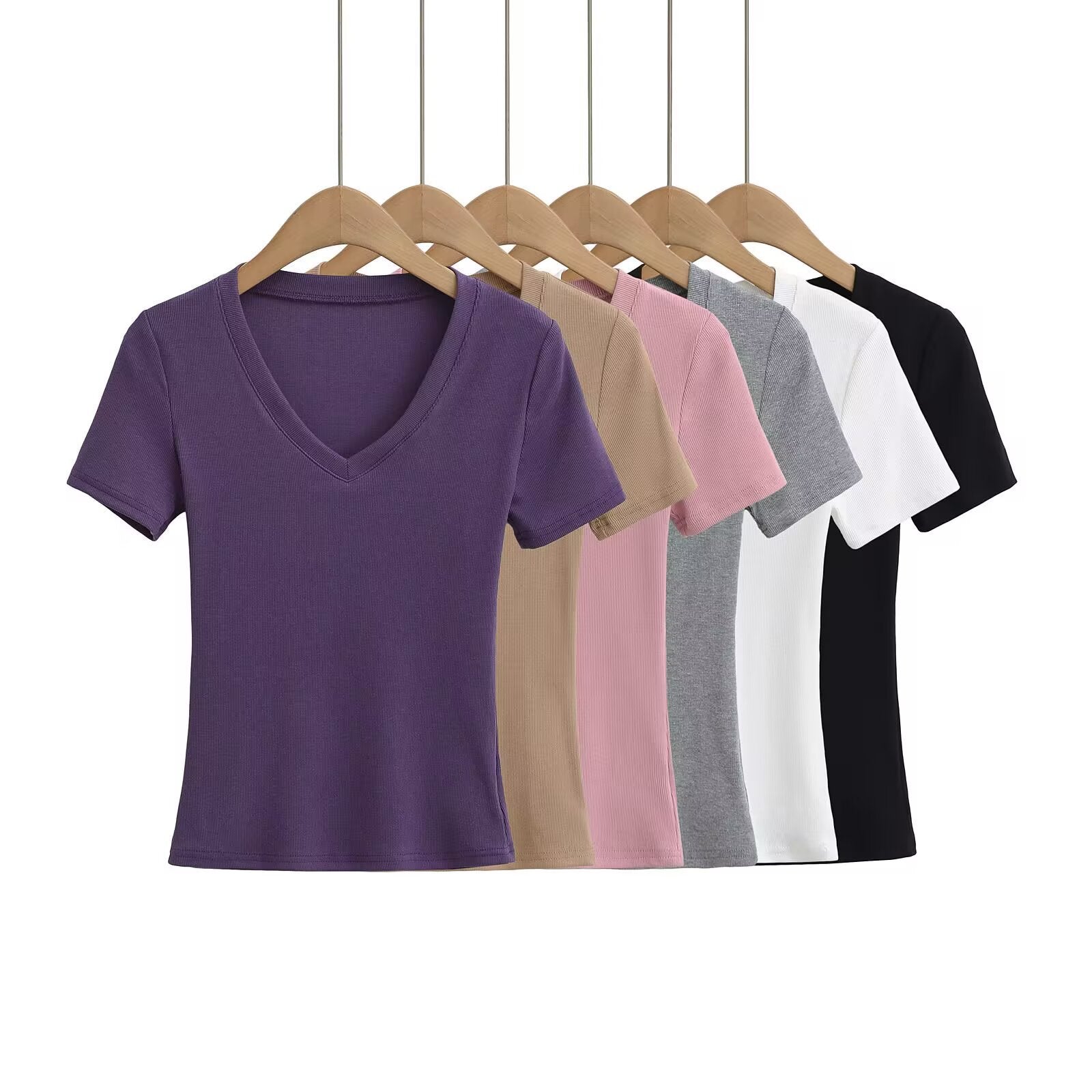 Damen V-Ausschnitt T-Shirt aus hochwertiger Baumwolle mit bequemer Passform, Größe [Größe fehlt]