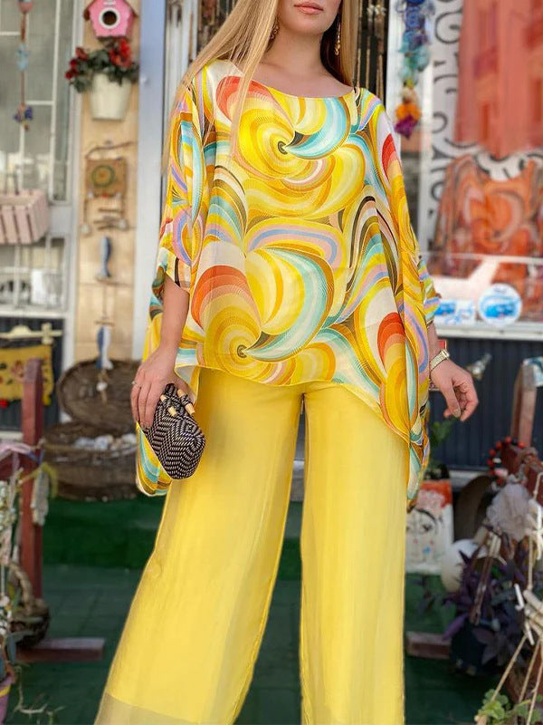 Valenzora | Colorful Chiffon Printed Set