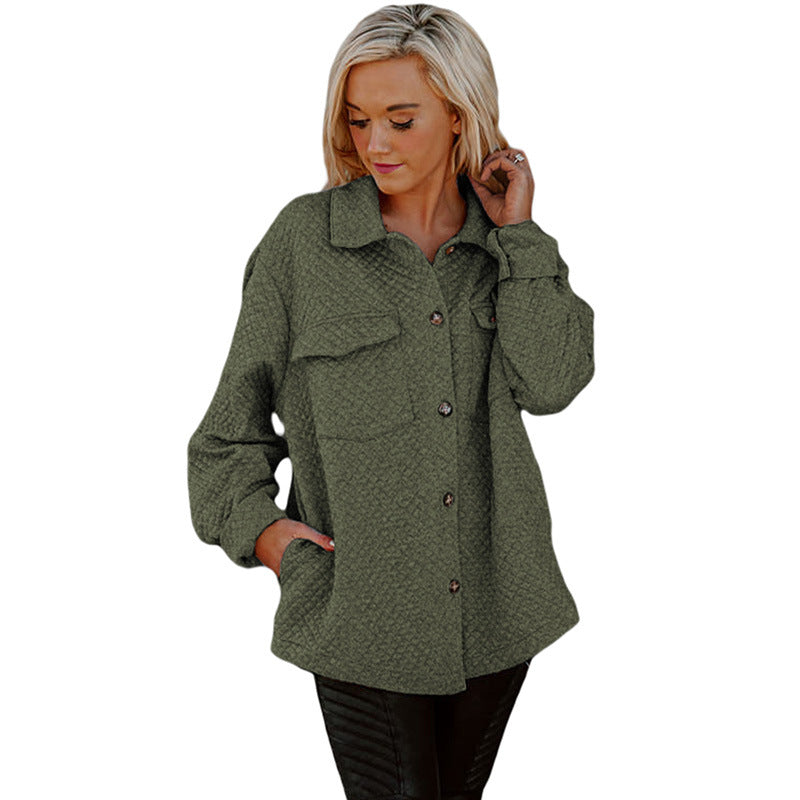 Women's casual jacket with structured design and practical pockets, size S