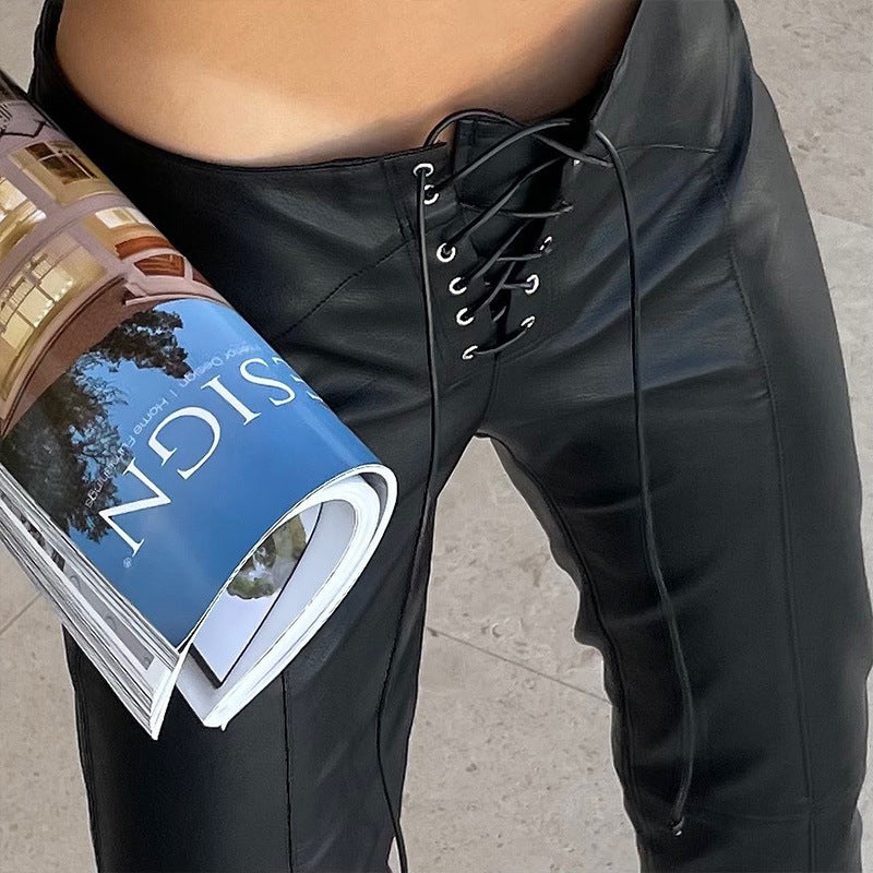 Women's leather trousers size