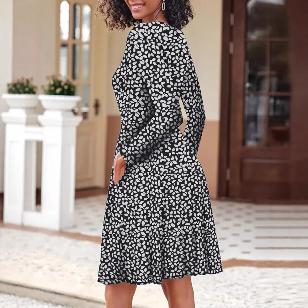 Women's blouse dress with floral design and practical pockets Drune