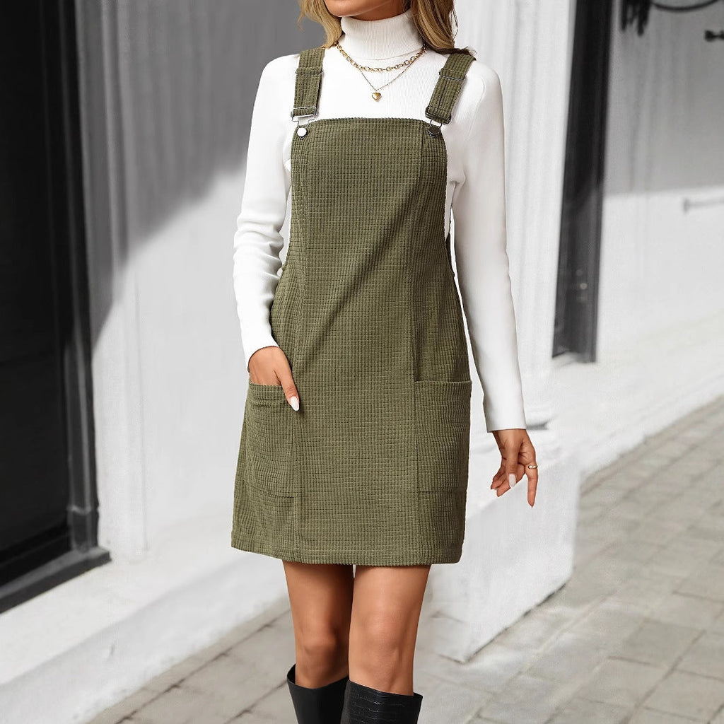 Women's pinafore dress made of high-quality corduroy, size