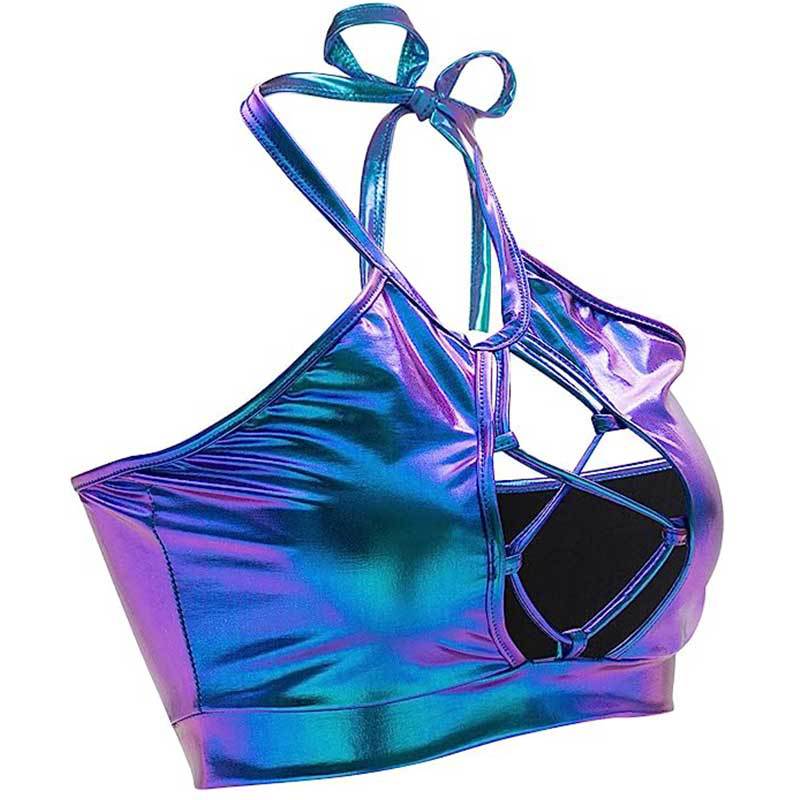 Damen Sport-Bikinioberteil mit einzigartigen Schnittdetails und schimmerndem Finish, Größe Valenzora
