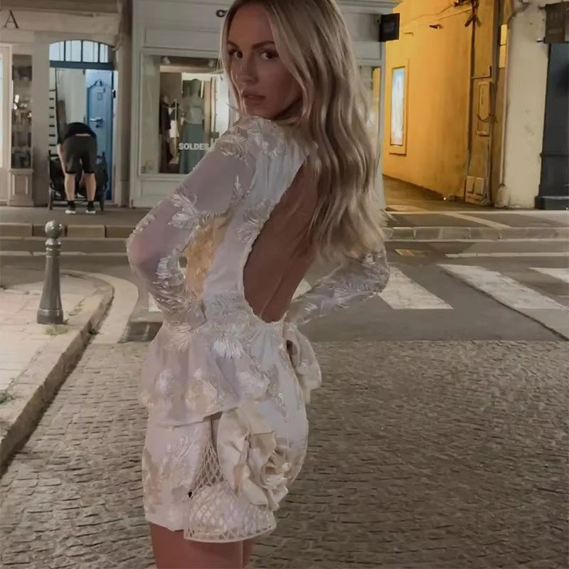 Elegantes Damen-Chiffon-Top mit Blumenmuster und langen Ärmeln, Größe