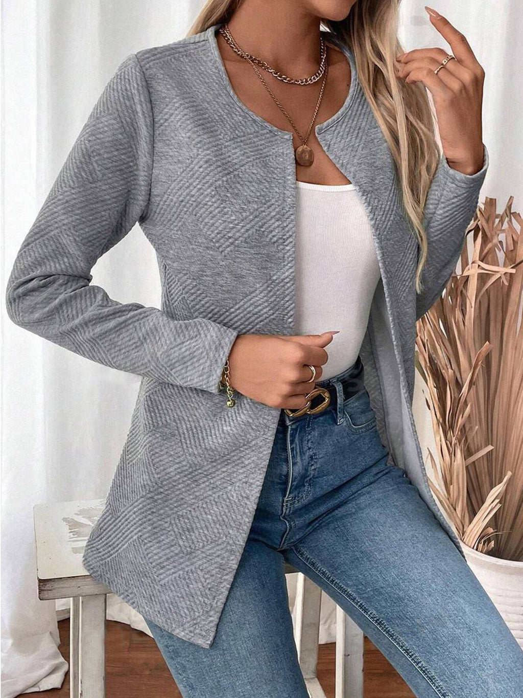 Valenzora | Simple temperament Commuting Slim fit Cardigan Jacket Outerwear