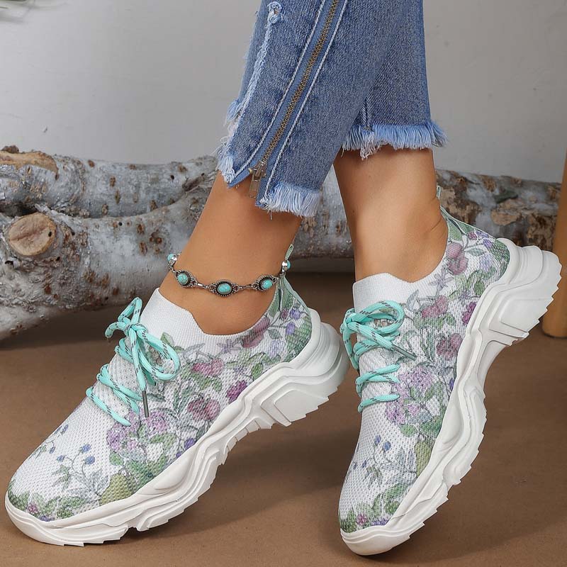 Valenzora | Lässige Sneaker mit Blumenmuster