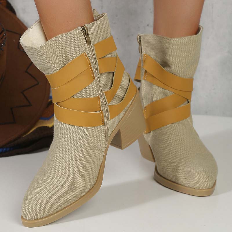 Valenzora | Vintage Boots with Chunky Heel