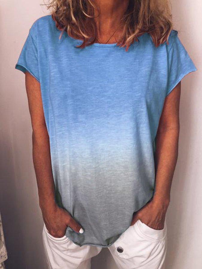 Valenzora | Buntes T-Shirt mit V-Ausschnitt und Farbverlauf