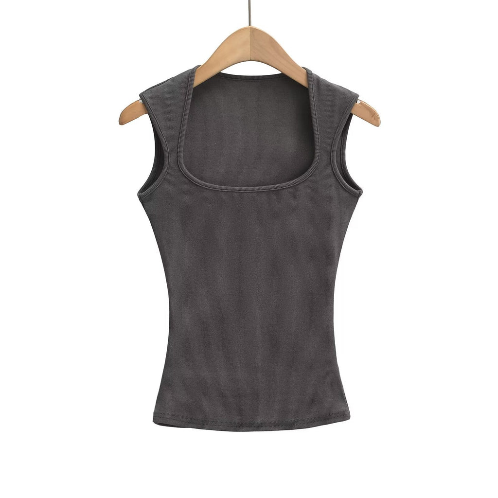 Damen-Sleeveless-Top aus weichem, dehnbarem Material, Größe