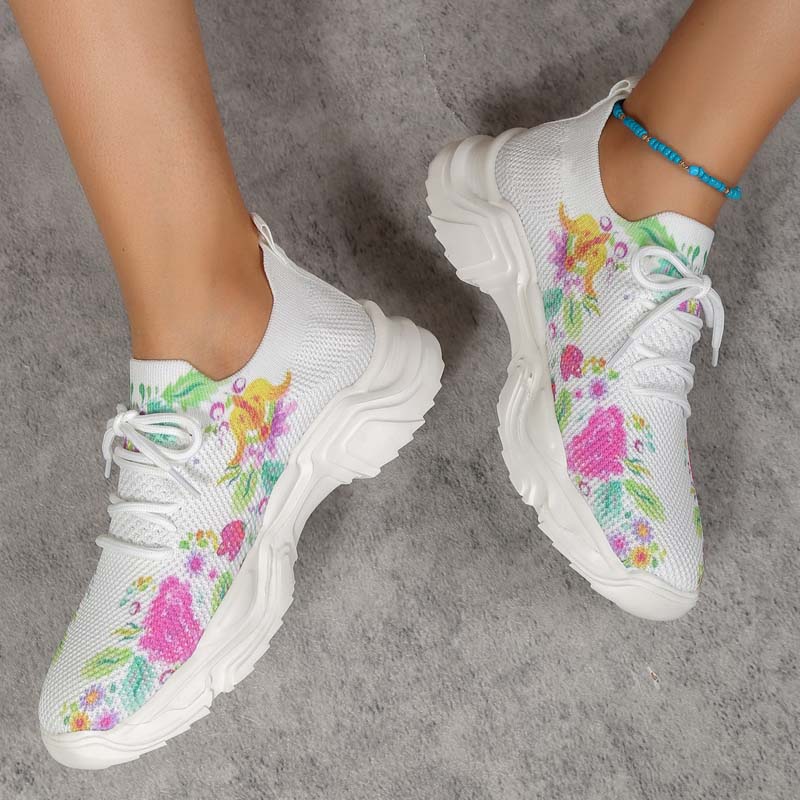 Valenzora | Lässige Sneaker mit Blumenmuster