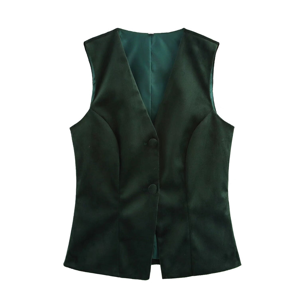 Valenzora | Velvet sleeveless vest top