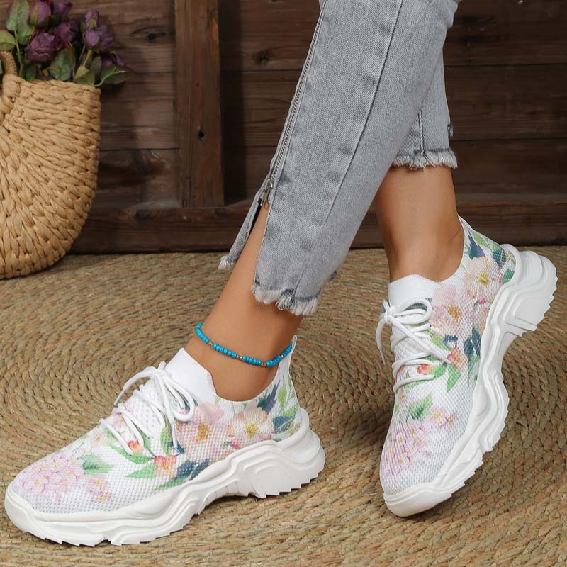 Valenzora | Wide Floral Pattern Sneakers for Women