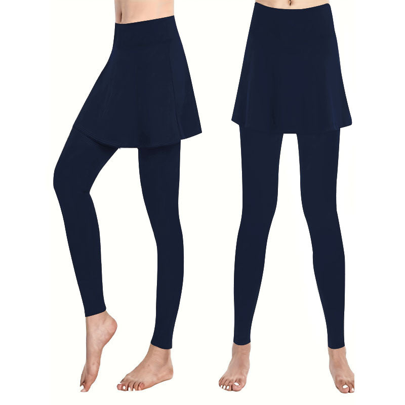 Women's leggings with a swing skirt, size