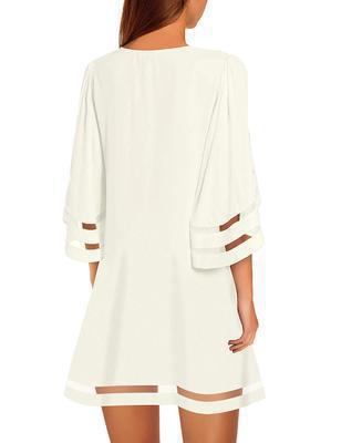 Women's casual dress with fashionable, airy sleeve openings Drune