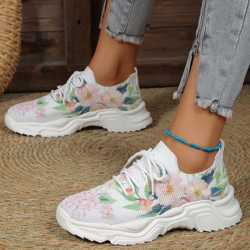 Valenzora | Lässige Sneaker mit Blumenmuster