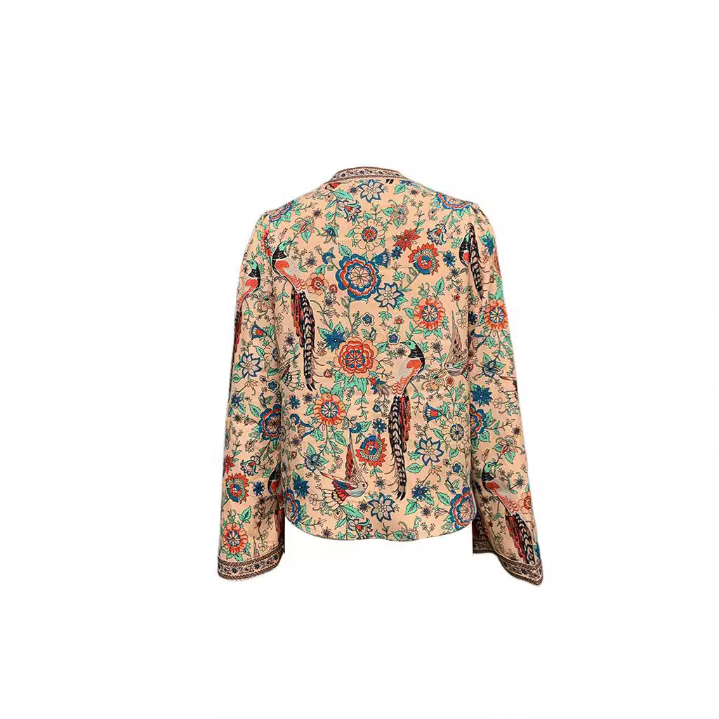 Damenbluse mit Blumenmuster und weiten Ärmeln, Größe