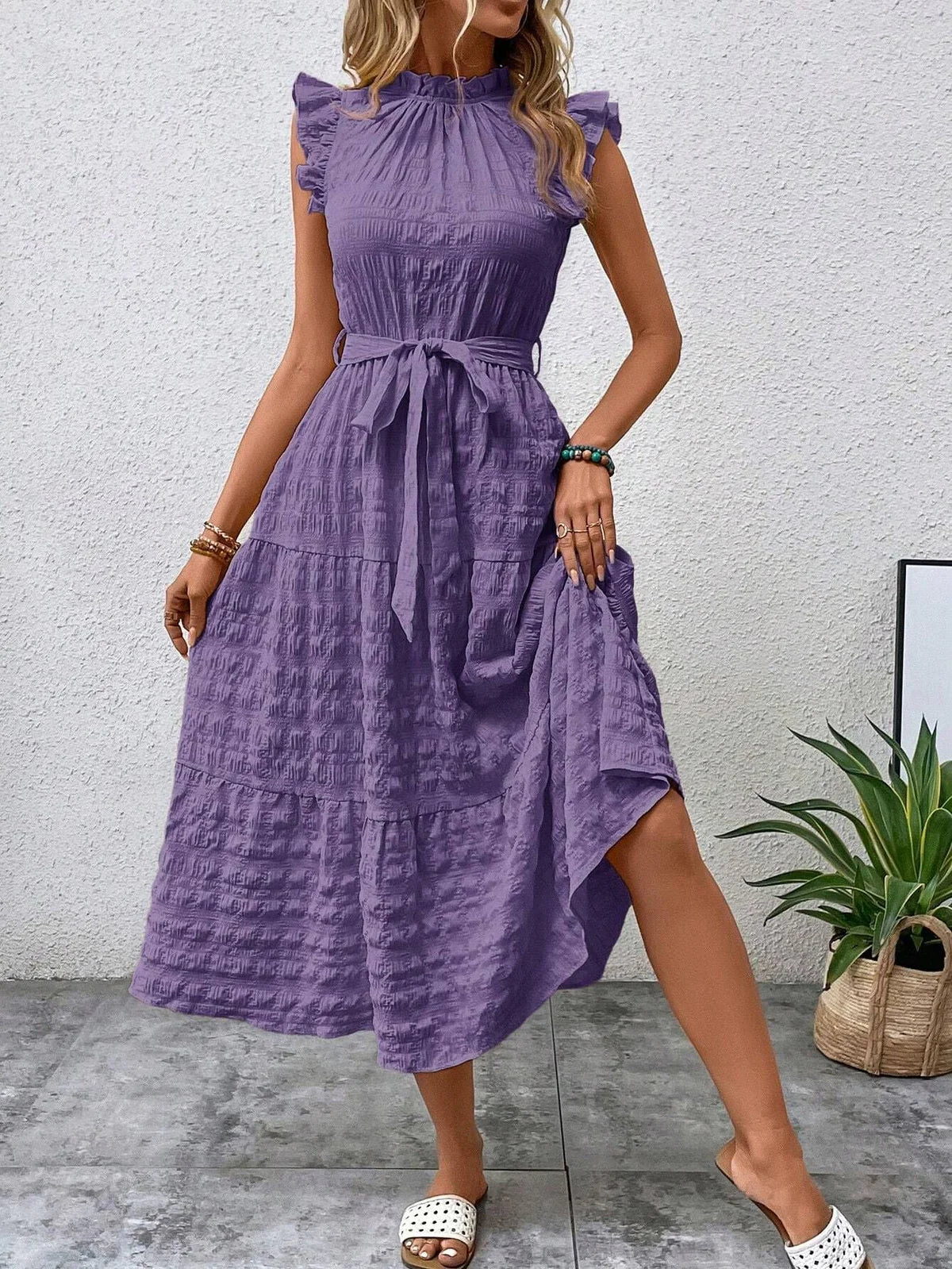 Valenzora | Charming cotton midi dress