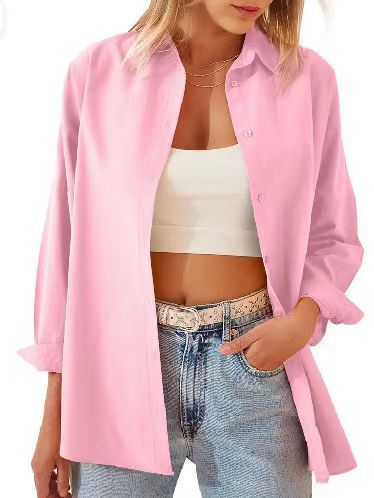 Damen Hemdbluse mit lockerem Schnitt, langen Ärmeln und modernen Details, Größe S