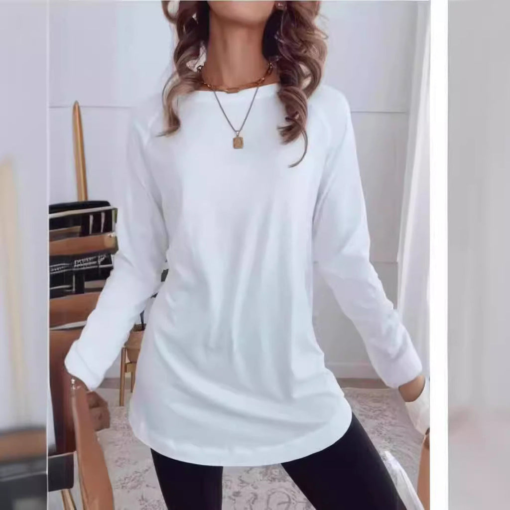 Valenzora | Plain round neck casual top