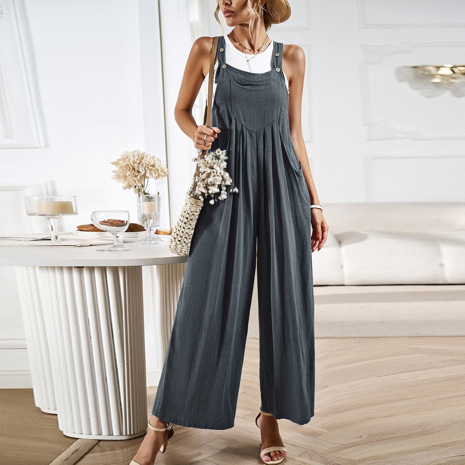 Valenzora | Loose-fitting leg-length jumpsuit