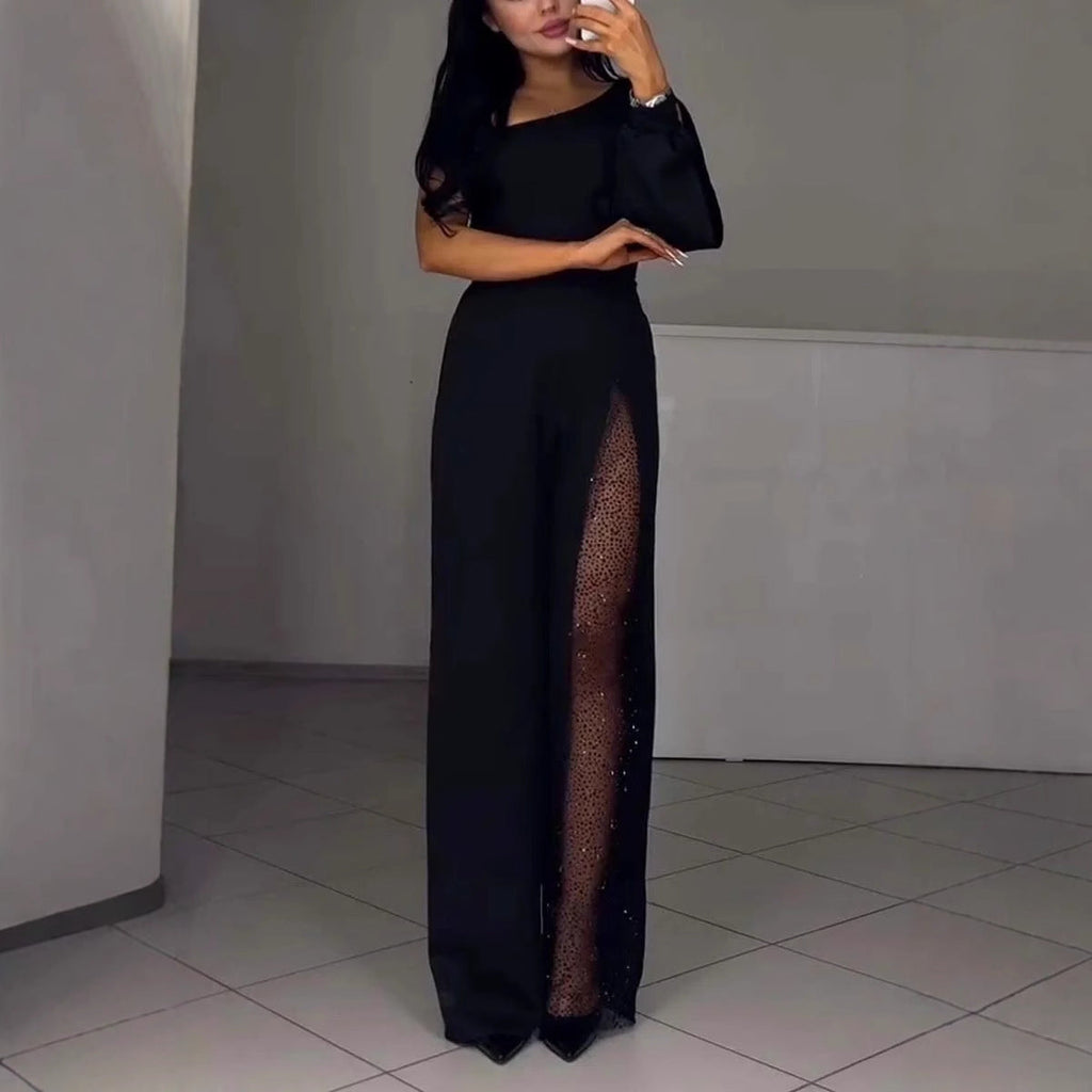 Valenzora | Sexy one-sided high-slit jumpsuit