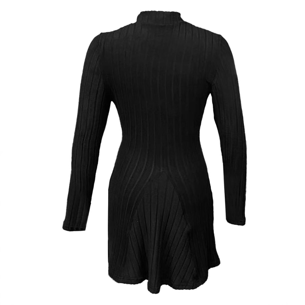 Damen Strickkleid mit Strukturmuster und langen Ärmeln, Größe