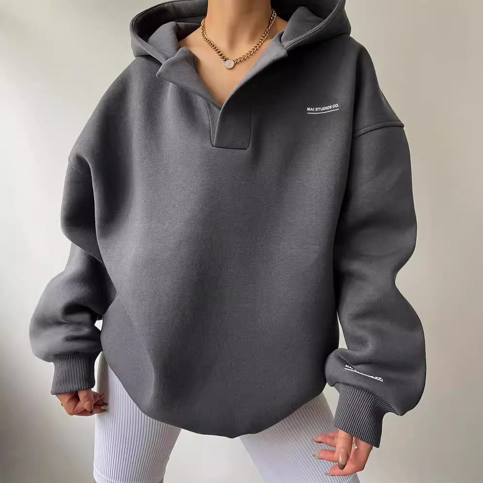 Oversized Hoodie für Damen mit Kängurutasche und bequemer Passform, Größe S
