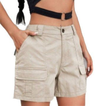 Damen Cargo-Shorts mit praktischen Seitentaschen und bequemer Passform, Größe S