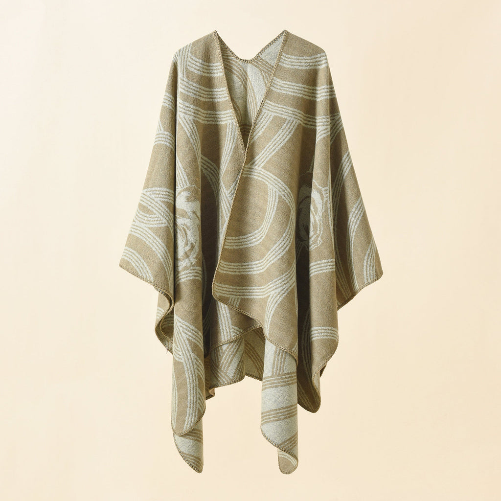 Damen-Poncho „Artful Wrap“ mit elegantem Blumendesign Valenzora