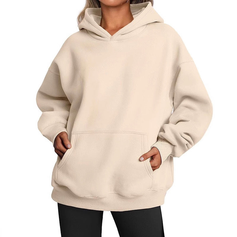Women's oversized hoodie in a soft cotton blend with practical pockets, size S