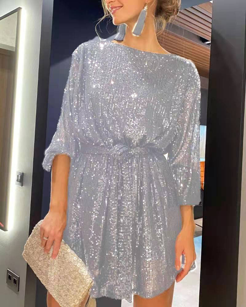 Valenzora | Partykleid mit Pailletten-Gürtel