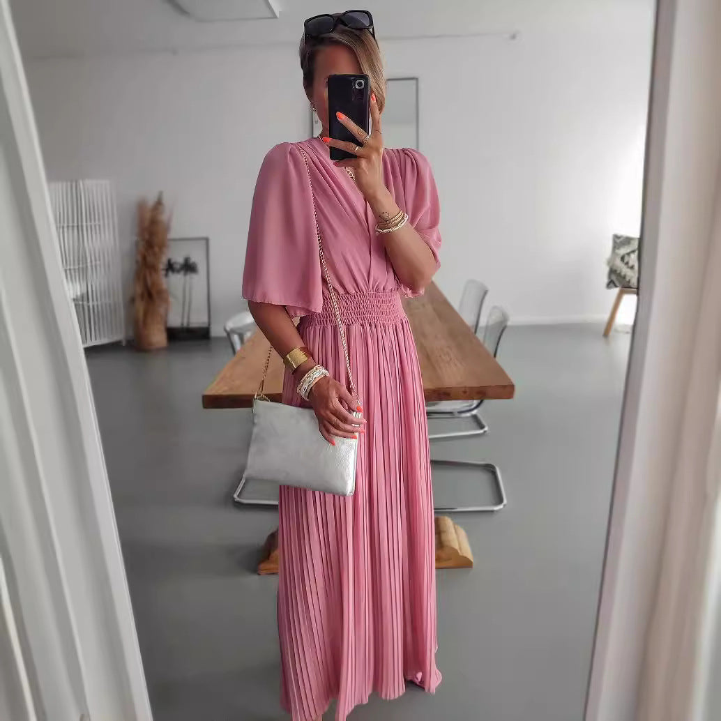 Eleganter Damen-Jumpsuit mit tiefem V-Ausschnitt und voluminösen Ärmeln, Größe [Größe fehlt]