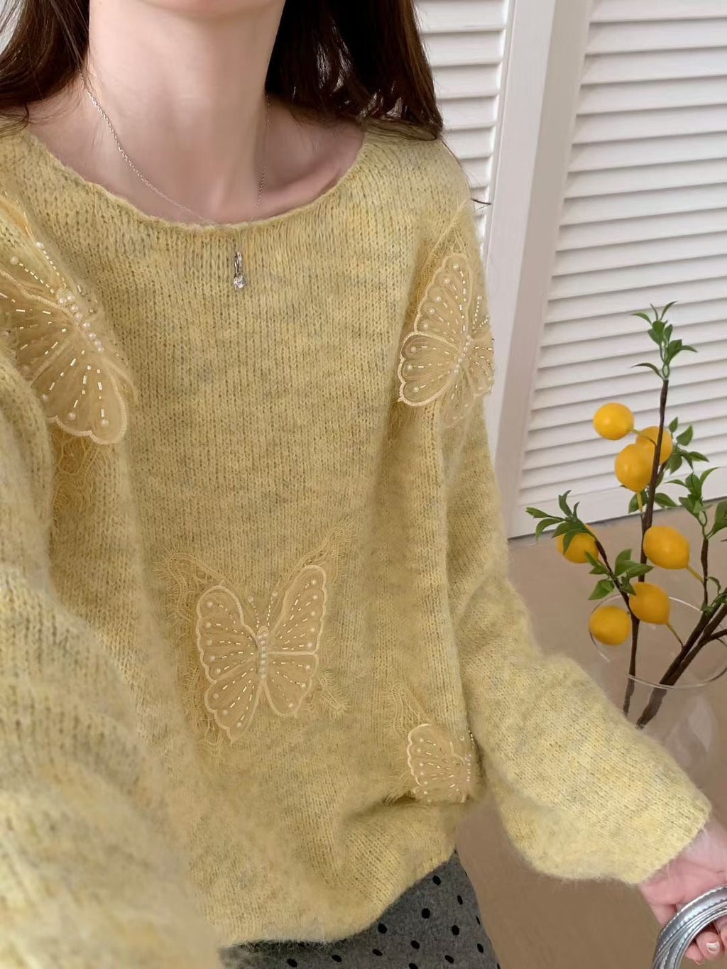 Valenzora | Eleganter, bestickter floraler Strickpullover für Damen