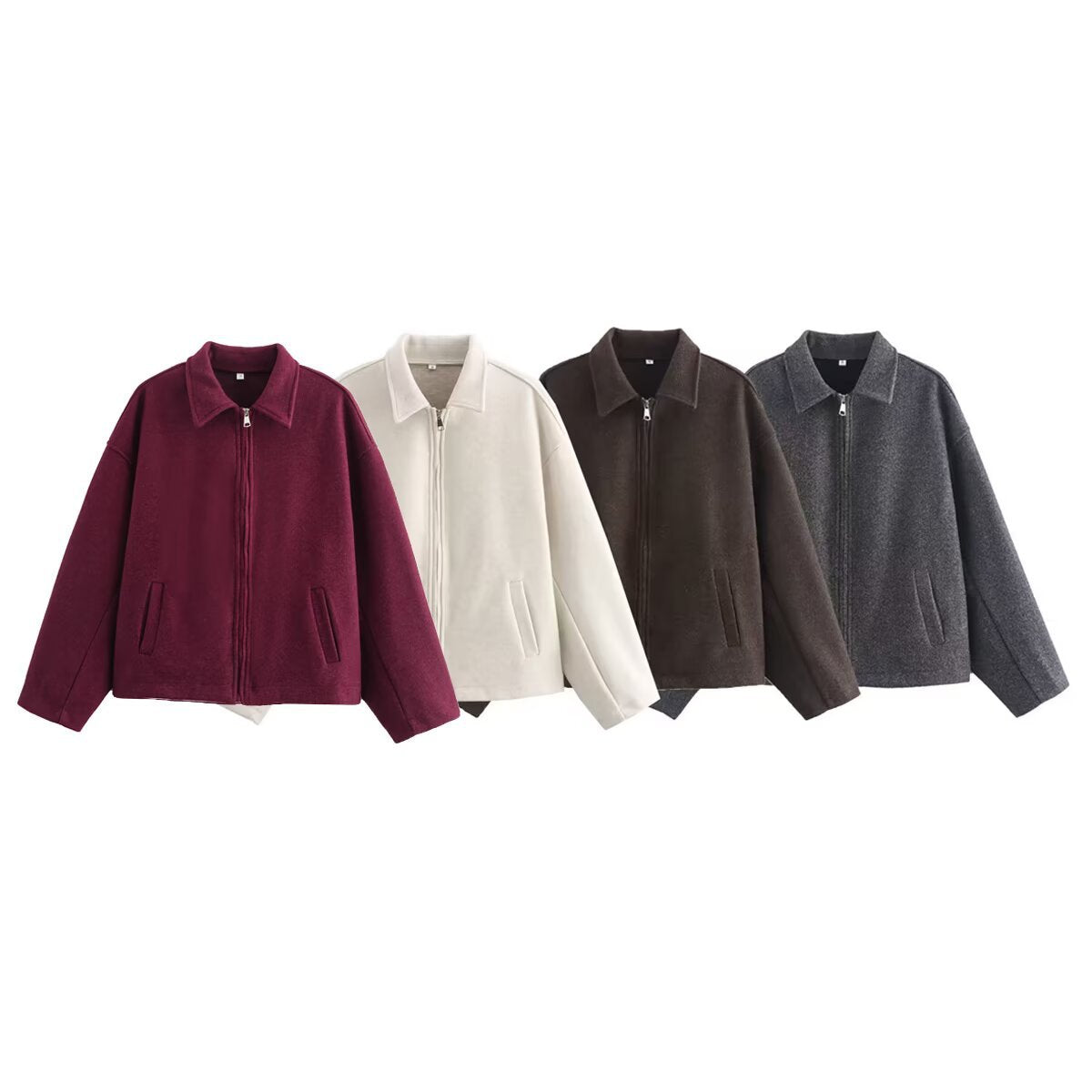 Women's transitional jacket made of high-quality wool blend with practical pockets, size