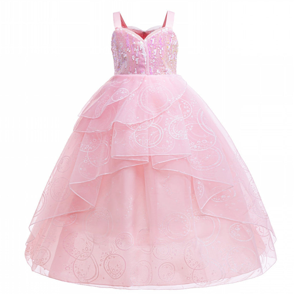Glinda Cosplay Dress – Pink Princess Ball Gown for Girls (Wedding, Stage) Size