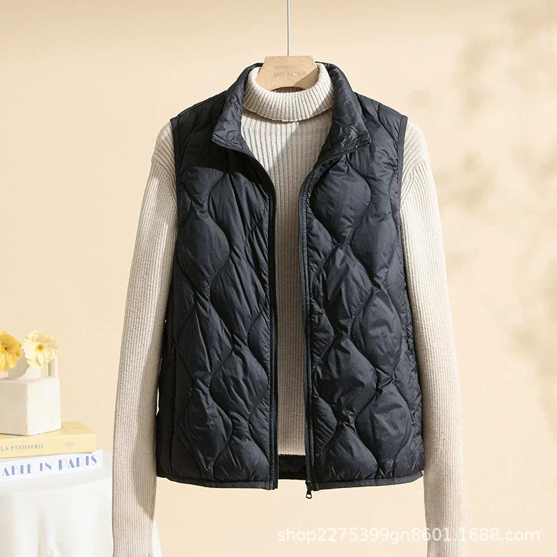 Women's quilted vest size