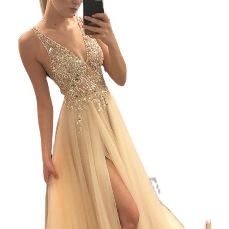 Valenzora | Abendkleid mit V-Ausschnitt und Schlitz
