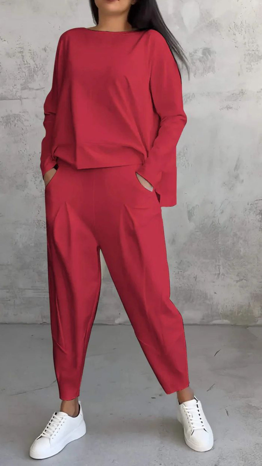 Women's casual two-piece set made of high-quality fabric, size