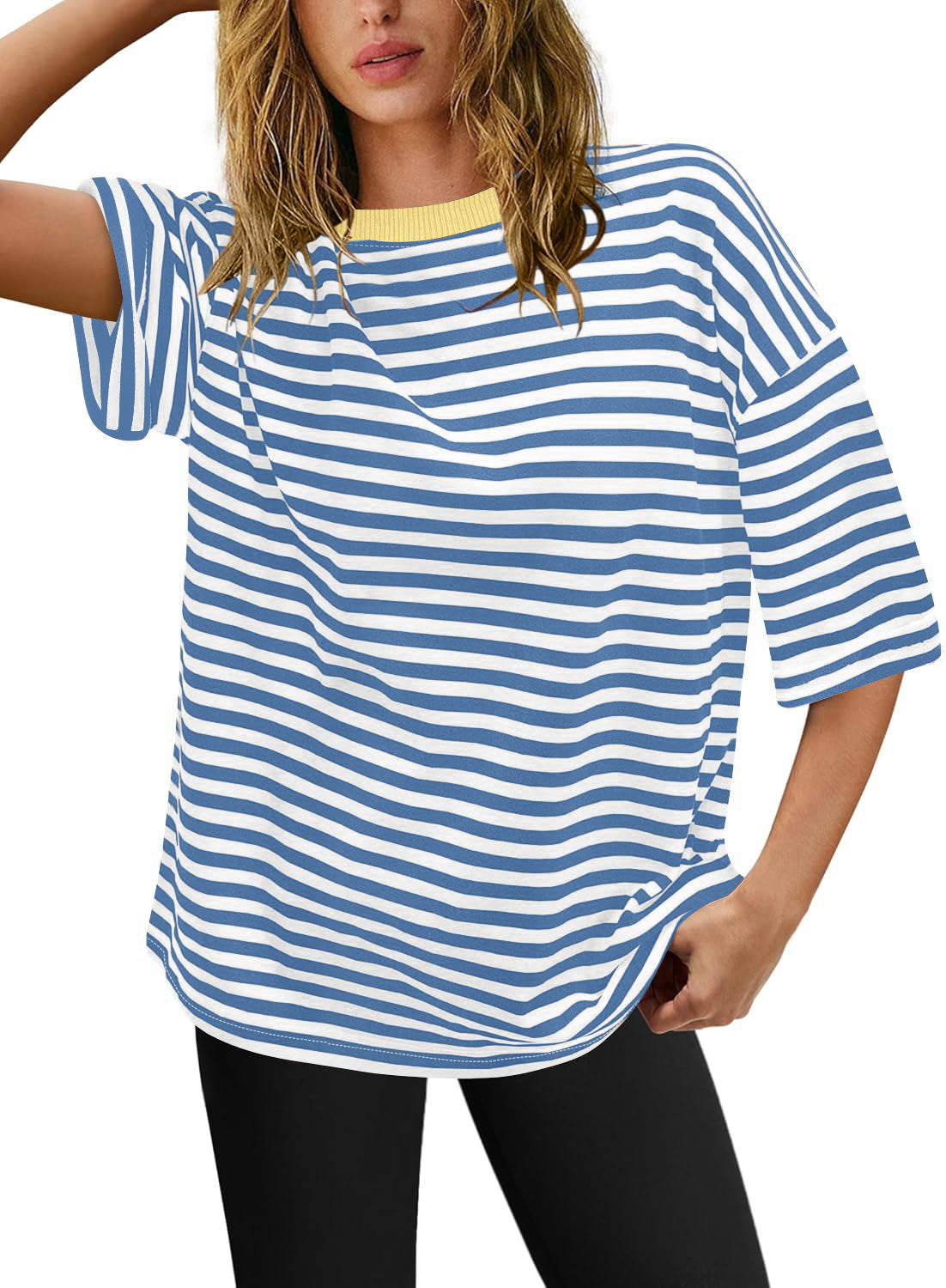 Women's Plus Size Striped T-Shirt Size