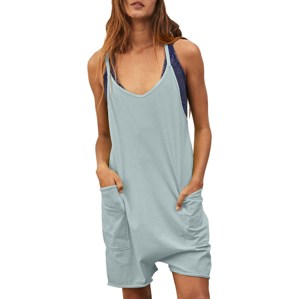 Women's comfortable jumpsuit with a deep neckline and practical pockets, size [size missing]
