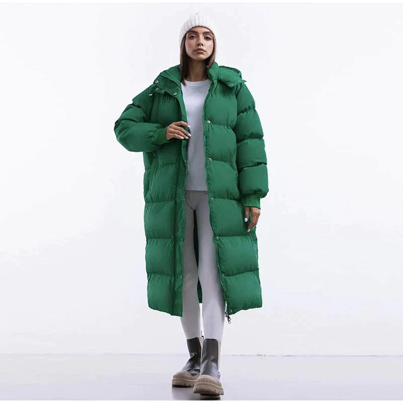 Valenzora | Pleated coat with hood - Stylish winter clothing